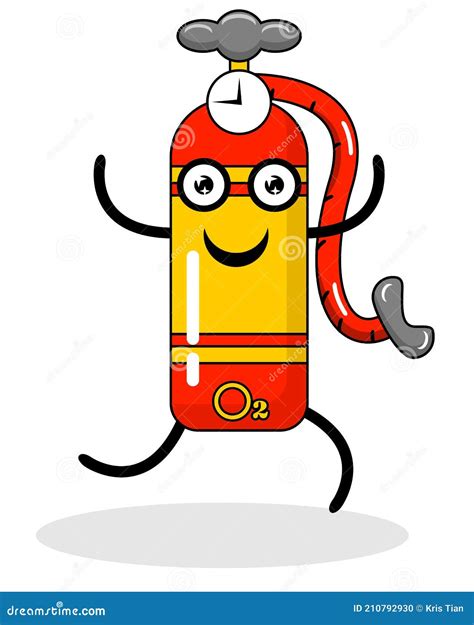 Cute Gas Cylinder Character Stock Vector Illustration Of Ornament