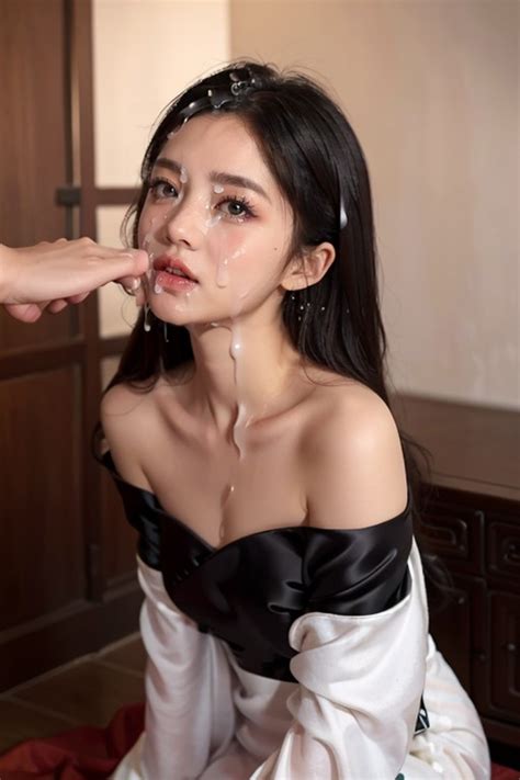 Cum Shot Chinese Hanfu Off Shoulder AI Porn