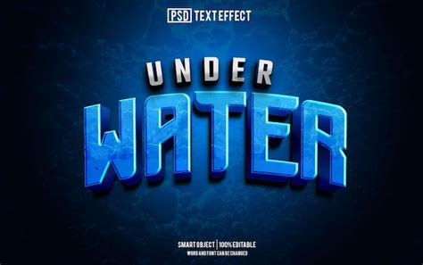 Premium Psd Under Water Text Effect Font Editable Typography 3d Text