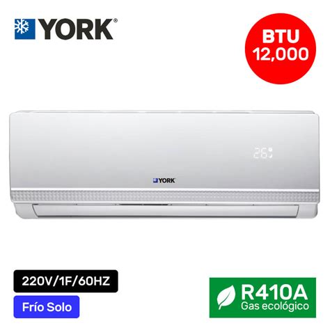 Aire Acondicionado Split Pared York Btu Frio Solo