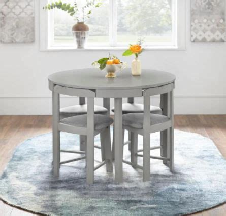 Harrisburg Tobey Compact Round Dining Set Grey Piece Set Includes