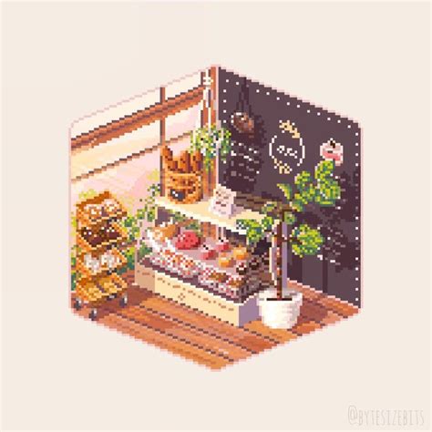 Bakery In The Early Morning Pixel Art Food Pixel Art Games Pixel