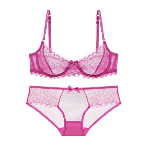 Women S Underwear Ultra Thin Eyelash Lace Bra Set Hot Erotic Lingerie Sexy Bra And Panty