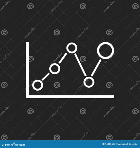 Business Graph Icon Chart Flat Vector Illustration On Black Background Stock Vector