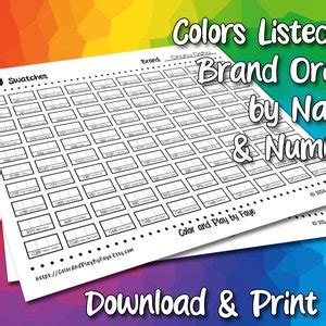 Ohuhu Oahu 200 Marker Swatch Blank Chart Printable DIY Color Chart