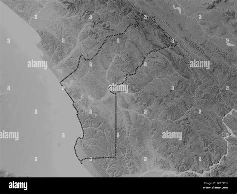 Cabinda, province of Angola. Grayscale elevation map with lakes and rivers Stock Photo - Alamy