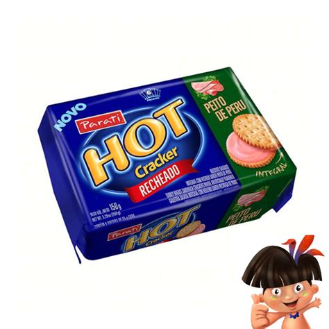 Pack Biscoito Integral Recheio Peito De Peru Hot Cracker Pacote 150g 6 Unidades Camilo