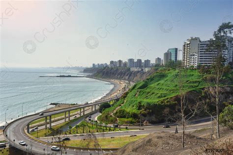 Uitzicht Op De Waterkant Van Lima Hoofdstad Van Peru Stockfoto