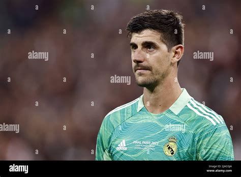 Paris Real Madrid Goalkeeper Thibaut Courtois During The Uefa