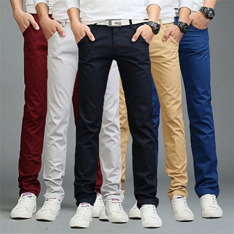 Business Casual Style Pants 9 Colors Spring Summer Winter Men Cotton Slim Straight Trousers