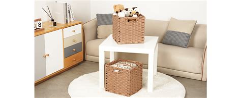 Amazon Dullemelo Wicker Baskets For Shelves X Foldable