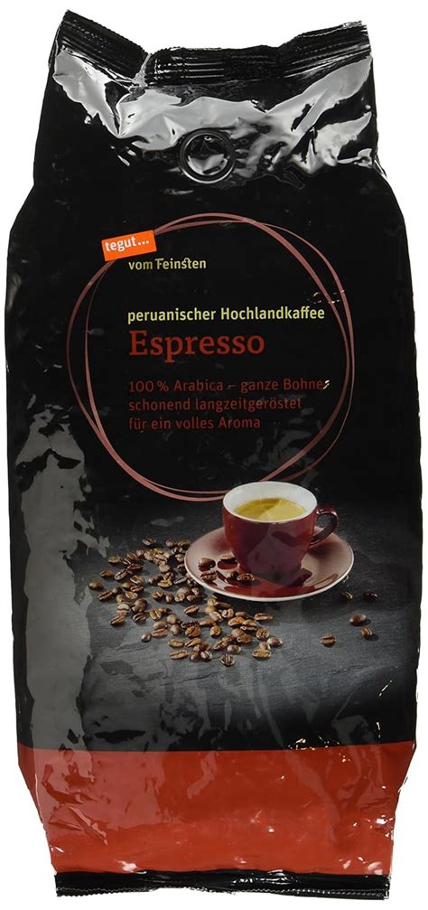 Tegut Vom Feinsten Espresso Ganze Bohnen 1 Kg Peruanischer