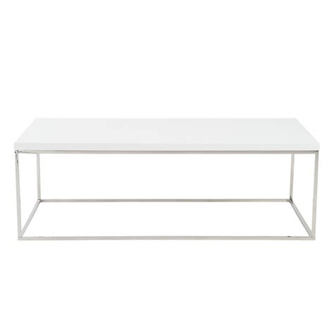 Cory Rectangle Coffee Table White Silver Zgallerie