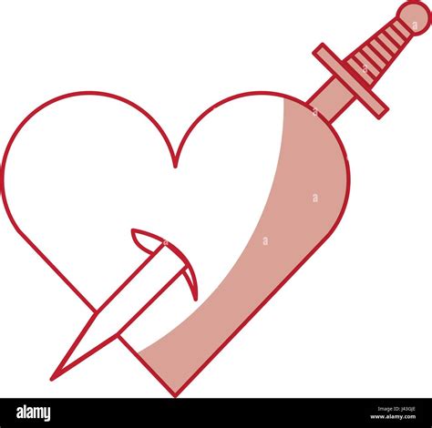 Heart Love With Sword Romantic Icon Stock Vector Image And Art Alamy