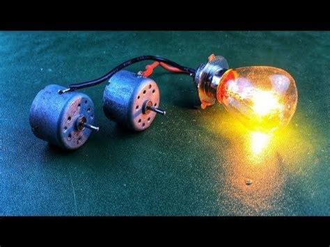 Two Motor Free Energy Generator For Light Bulb Homemade Science