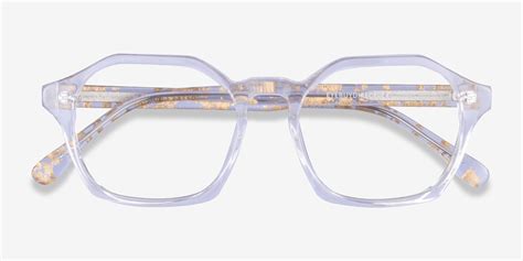 Famous Geometric Clear Gold Full Rim Eyeglasses Eyebuydirect Canada