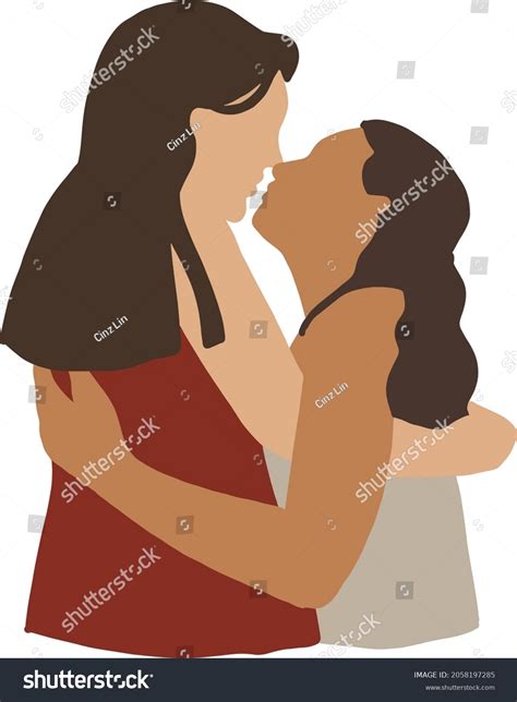 Lesbian Couple Kissing Vector LGBT Pride Royalty Free Stock Vector 2058197285 Avopix