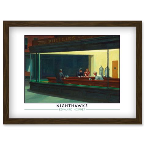 Edward Hopper Nighthawks Iconic Realist Painting Artwork Framed Wall