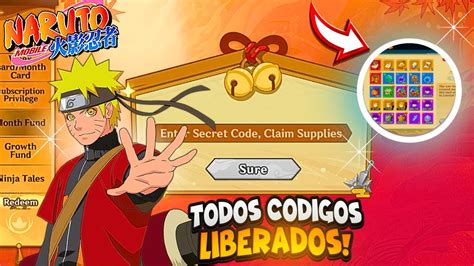 TODOS OS 33 CÓDIGOS DISPONÍVEL GIFTCODE DO NOVO JOGO DE NARUTO MOBILE