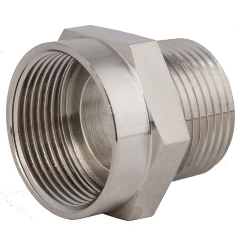 Nickel Plated Brass Thread Adapter 3 4 NPT To M25 X 1 5 Threads AT