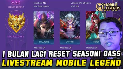 Live Push Rank Mtyhic Bulan Lagi Reset Season Gas All Role Abis