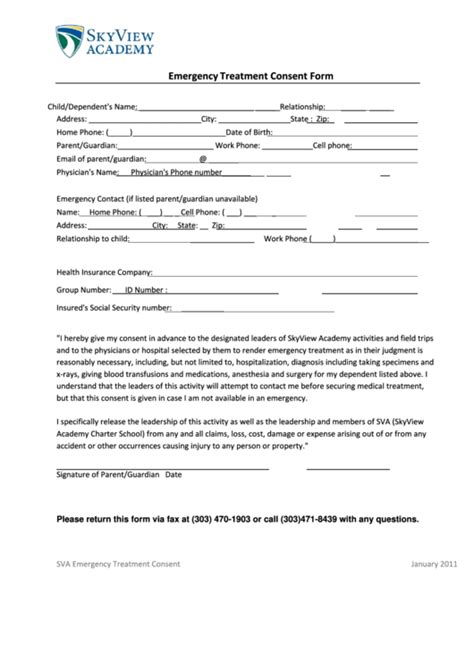 Top 11 Emergency Medical Consent Forms And Templates Free To Download In Pdf Format