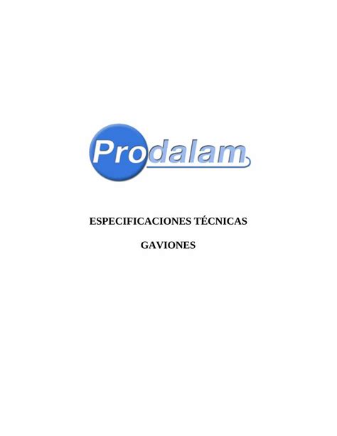 Pdf Especificaciones T Cnicas Gaviones Dokumen Tips