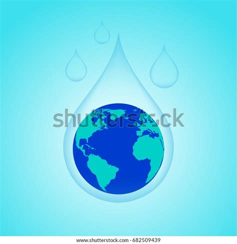 Earth Water Drop Earth Day World Stock Vector Royalty Free