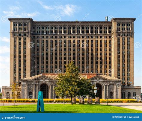 Beautiful Architectural Display of Michigan Central Station Building ...