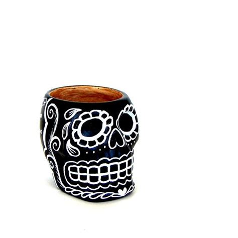 Black and White Sugar Skull Ceramic Candle Holder flowers heart gold ...