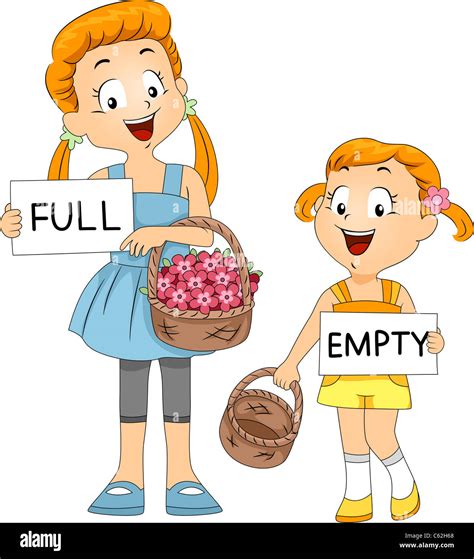 Illustration of Kids Comparing Baskets Stock Photo - Alamy