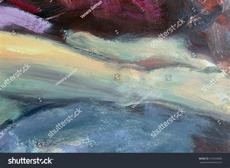 Fragment Oil Painting Naked Woman Stock Illustration