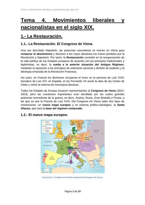 Pdf Tema Movimientos Liberales Y Nacionalistas En El Siglo Xix