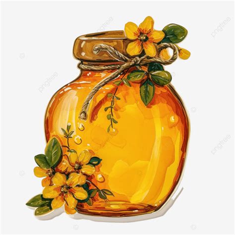 Cute Honey Jar Stationary Sticker Oil Painting Honey Jar Honey Jar