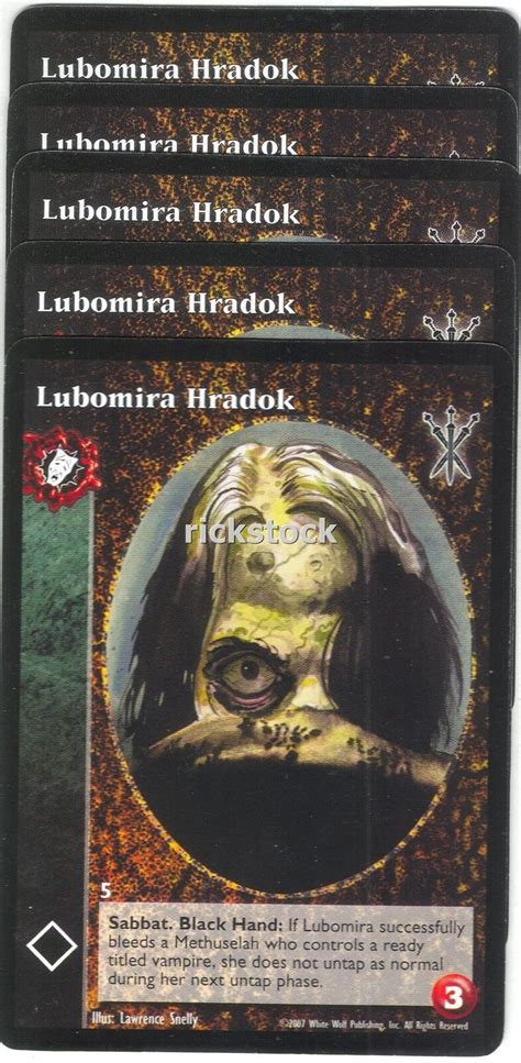 Lubomira Hradok X5 Nosferatu Antitribu SoC VTES Jyhad EBay