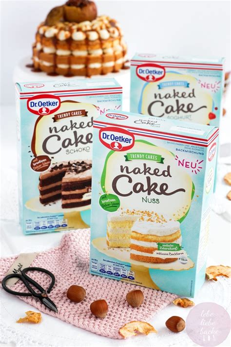 Werbung Herbstlicher Sahne Nuss Naked Cake Mit Bratapfel Und Karamell