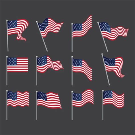 United States Flags Collection Eps Vector Uidownload