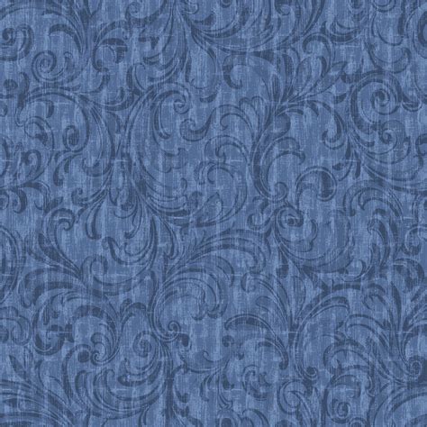 Waverly Inspirations Cotton 44 Dancing Scrolls Denim Color Sewing