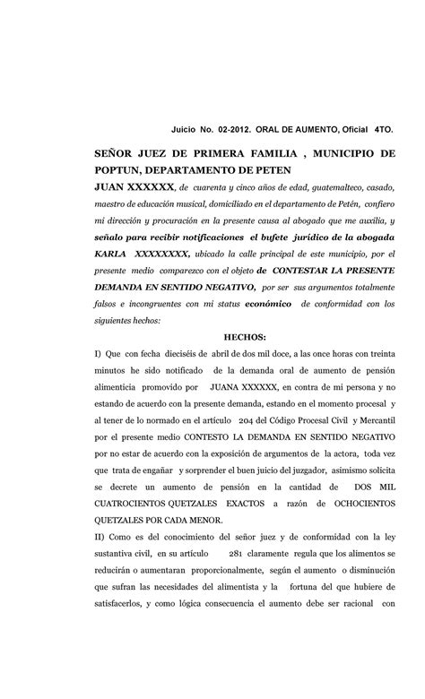 Contestacion en sentido negativo compress SEÑOR JUEZ DE PRIMERA