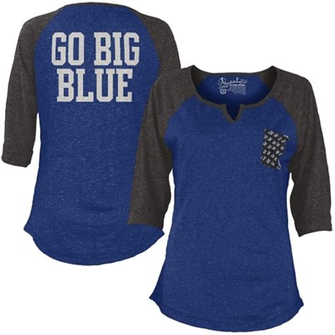 Women's Blue Kentucky Wildcats Baja 3/4 Raglan Sleeve T-Shirt