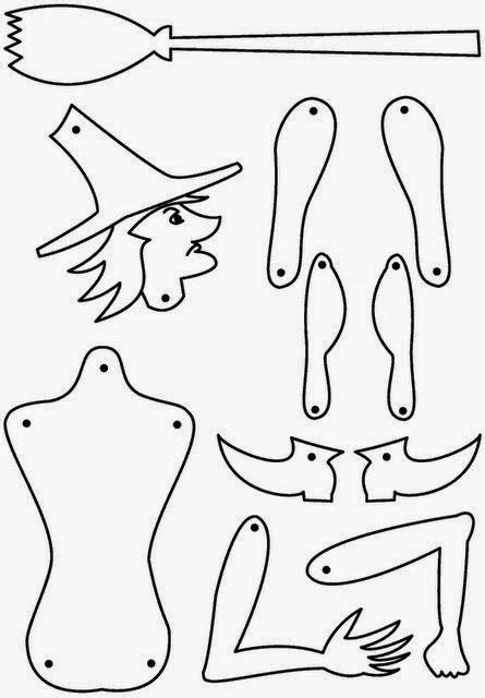 Molde De Bruxa Para Imprimir - Molde de Bruxa Para Imprimir no Halloween