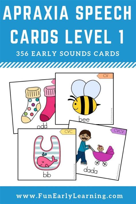 Apraxia Speech Cards Set Level 1 Early Sounds For Speech Therapy