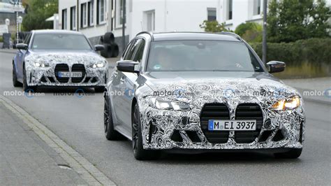 BMW M3 Facelift Spied With Camouflaged Front End In Sedan And Wagon Forms