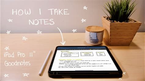 How I Take Notes On My Ipad Pro With Goodnotes Youtube