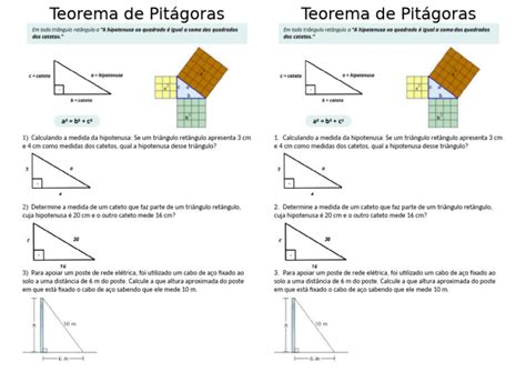 Teorema De Pitágoras Aplicações - Aplicações do Teorema de Pitágoras | PDF