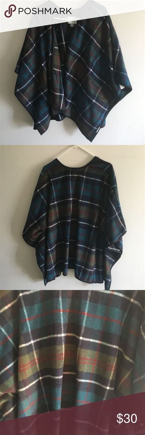 Old Navy Plaid Poncho Clothes Design Plaid Poncho Fashion