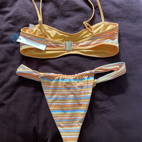 Glassons Bikini Orange Stripe Never Worn Top BNWT Depop