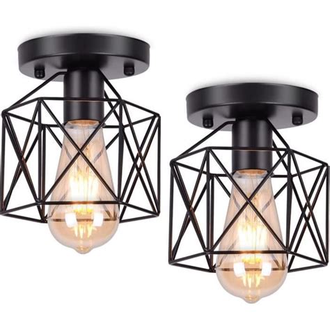 Awekliy Lot De Moderne Plafonnier Industrielle Retro En M Tal Cage