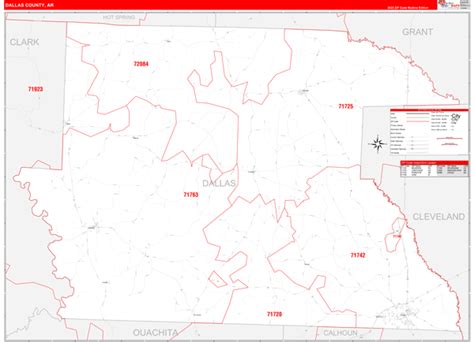 Wall Maps Of Dallas County Arkansas