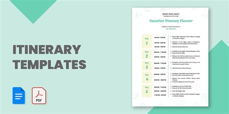 Free Travel Itinerary Template Excel